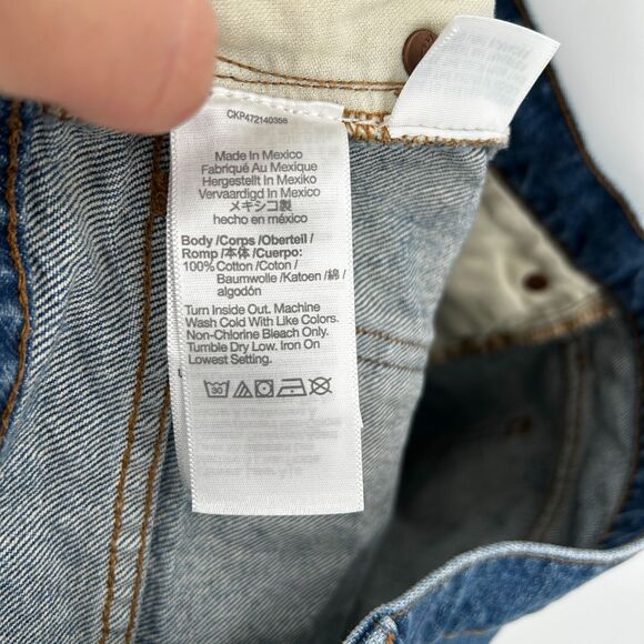 MADEWELL Slouchy Relaxed Fit High Rise Mid Length Blue Denim Shorts Size 28 - Picture 9 of 9